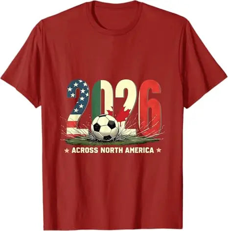 Vintage 2026 North America Soccer T-Shirt, USA Canada Mexico Fan Tee for Men and Women