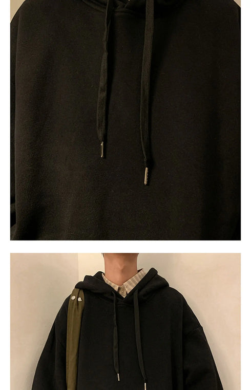 Men’s Oversized Hoodie – Casual Streetwear Hooded Sweatshirt for Spring & Fall | Loose Fit Harajuku Style Hoodie