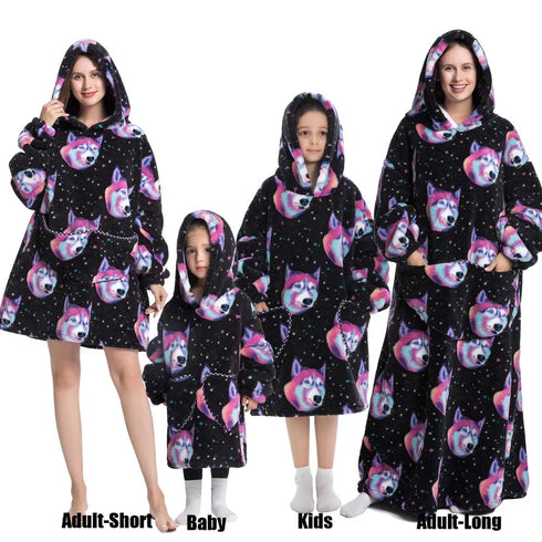 Oversized Wearable Blanket Hoodie – Fleece Giant TV Hoodie with Sleeves for Adults | Warm Winter Pullover for Women & Men | Halloween Pumpkin Hoodie