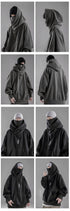 Men’s Embroidered Turtleneck Hoodie – Japanese Ninja Streetwear Oversized Y2K Pullover | Hip Hop Fleece Graphic Sweatshirt with Pocket (Autumn)