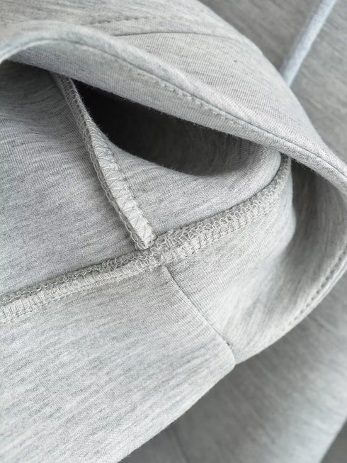 Women's Heavyweight Full-Zip Hoodie Sweatshirt | High Street Loose Fit Autumn/Winter Jacket | Solid Color with Pockets