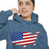 American flag on its map style with the Premium Garment-Dye Hoodie.
