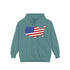 American flag on its map style with the Premium Garment-Dye Hoodie.