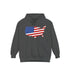American flag on its map style with the Premium Garment-Dye Hoodie.
