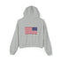 Women hoodies printed with USA flag in back for Women's Cinched Bottom Hoodie
