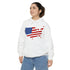 American flag on its map style with the Premium Garment-Dye Hoodie.