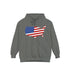American flag on its map style with the Premium Garment-Dye Hoodie.