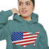 American flag on its map style with the Premium Garment-Dye Hoodie.