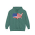 American flag on its map style with the Premium Garment-Dye Hoodie.
