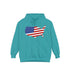 American flag on its map style with the Premium Garment-Dye Hoodie.