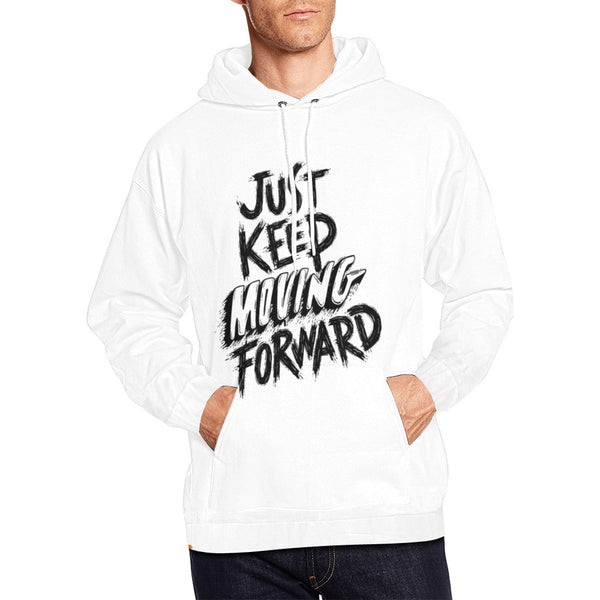 Just Keep Moving Forward: Men's Inspiring All-Over-Print Hoodie (US Sizes)