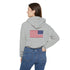 Women hoodies printed with USA flag in back for Women's Cinched Bottom Hoodie