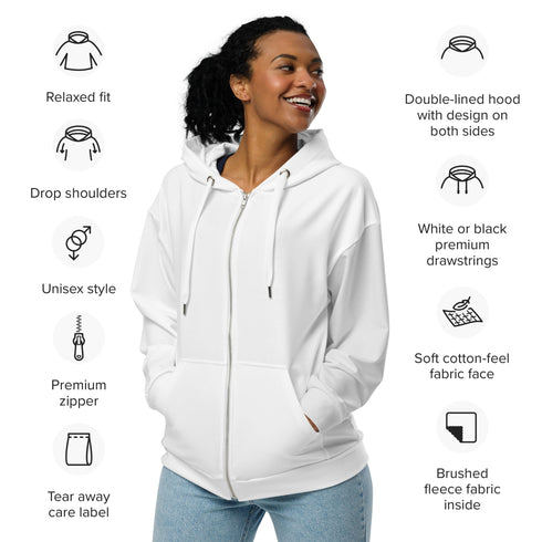 Women hoodies Comfy & Stylish: Unisex Zip-Up Hoodie for Everyone Zip Hoodie