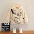Autumn Winter Children’s Hoodies Fashionable Letter Print Sweatshirts with Complimentary Bag Warm Velvet Lined Coats - Warms Hoodies