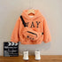 Autumn Winter Children’s Hoodies Fashionable Letter Print Sweatshirts with Complimentary Bag Warm Velvet Lined Coats - Warms Hoodies