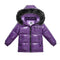 Black Winter jacket Parka for Kids - Boys & Girls Down Jacket with Natural Fur, Waterproof Outerwear and Snow Coat - Warms Hoodies