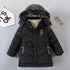 Boys' Winter Jacket with Plush Fur Collar - Fashion 'F' Letter Design - Warms Hoodies
