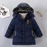 Boys' Winter Jacket with Plush Fur Collar - Fashion 'F' Letter Design - Warms Hoodies