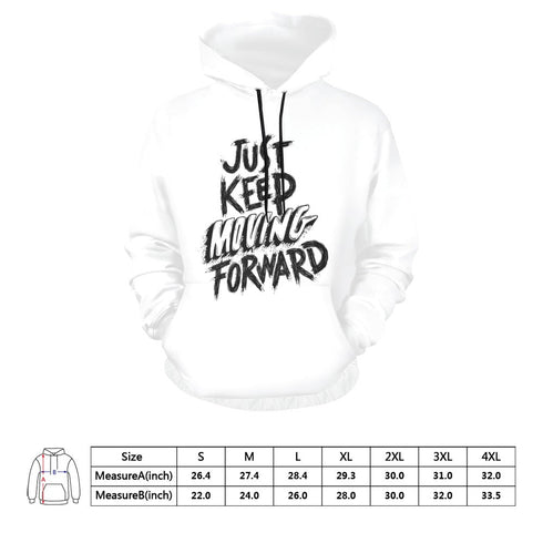 Just Keep Moving Forward: Men's Inspiring All-Over-Print Hoodie (US Sizes)