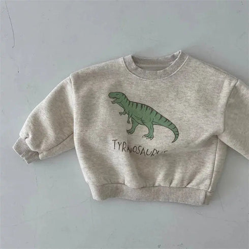Children’s Comfortable Sweatshirt: Autumn-Themed, Fleece-Lined Dinosaur Hoodies for Kids - Warms Hoodies