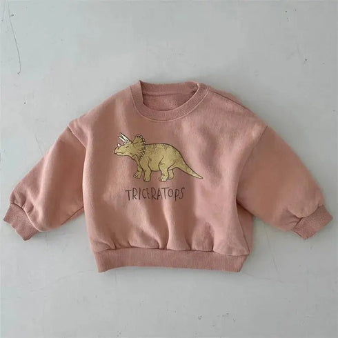 Children’s Comfortable Sweatshirt: Autumn-Themed, Fleece-Lined Dinosaur Hoodies for Kids - Warms Hoodies