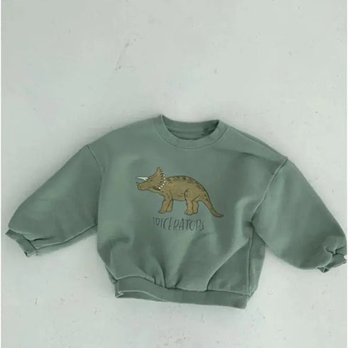 Children’s Comfortable Sweatshirt: Autumn-Themed, Fleece-Lined Dinosaur Hoodies for Kids - Warms Hoodies