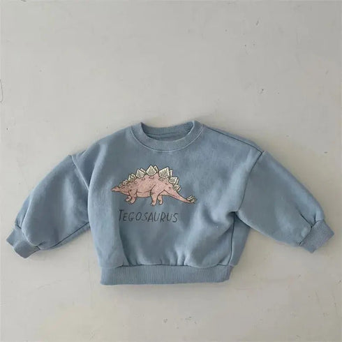 Children’s Comfortable Sweatshirt: Autumn-Themed, Fleece-Lined Dinosaur Hoodies for Kids - Warms Hoodies