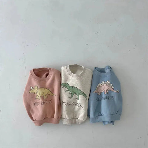 Children’s Comfortable Sweatshirt: Autumn-Themed, Fleece-Lined Dinosaur Hoodies for Kids - Warms Hoodies