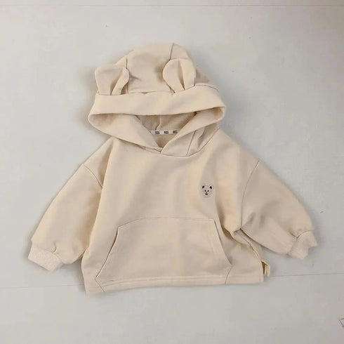 Cotton Embroidered Hoodies for Toddlers - Bear-Themed Sweatshirt for Kids - Warms Hoodies