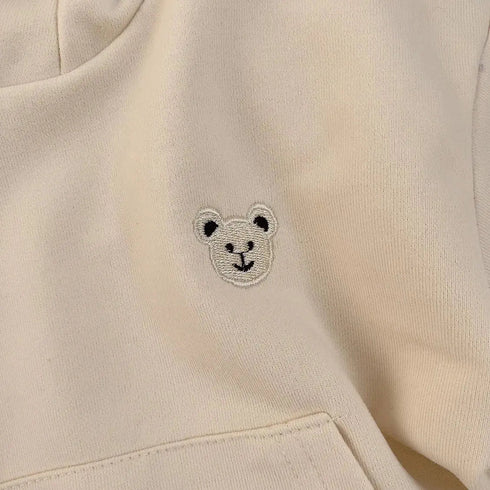 Cotton Embroidered Hoodies for Toddlers - Bear-Themed Sweatshirt for Kids - Warms Hoodies