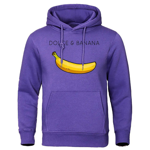 Dolce & Banana Cute Printed Men Hoodie Loose Casual Warm Fleece Hoodies Personality Street Hip Hop Sweatshirt - Warms Hoodies