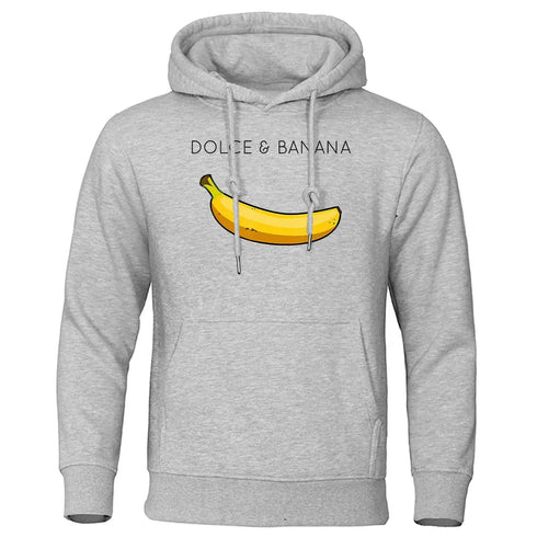 Dolce & Banana Cute Printed Men Hoodie Loose Casual Warm Fleece Hoodies Personality Street Hip Hop Sweatshirt - Warms Hoodies