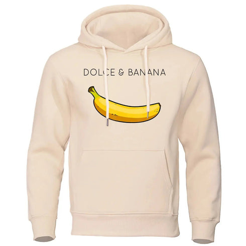 Dolce & Banana Cute Printed Men Hoodie Loose Casual Warm Fleece Hoodies Personality Street Hip Hop Sweatshirt - Warms Hoodies