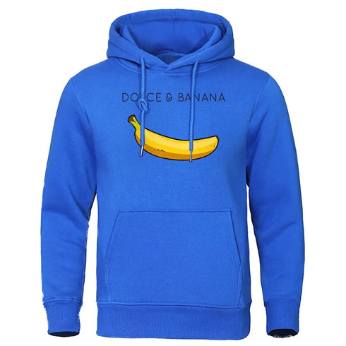Dolce & Banana Cute Printed Men Hoodie Loose Casual Warm Fleece Hoodies Personality Street Hip Hop Sweatshirt - Warms Hoodies