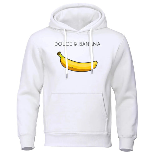 Dolce & Banana Cute Printed Men Hoodie Loose Casual Warm Fleece Hoodies Personality Street Hip Hop Sweatshirt - Warms Hoodies