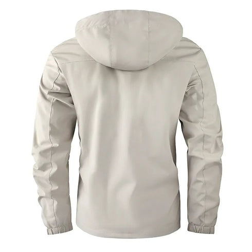 Men's Casual Windbreaker Jacket - Hooded, Waterproof, Four Season Soft Shell, Regular Fit, Plus Size - Warms Hoodies