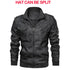 Men's PU Leather Biker Jacket - Autumn Casual Motorcycle Style, Detachable Hood, Brand Clothing - Warms Hoodies