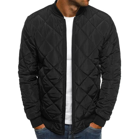 Men's Solid Color Cotton-Padded Jacket - Thick, Winter-Warm, Casual Style - Warms Hoodies