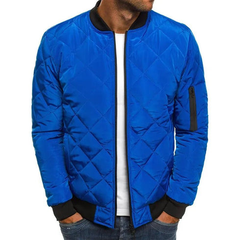 Men's Solid Color Cotton-Padded Jacket - Thick, Winter-Warm, Casual Style - Warms Hoodies