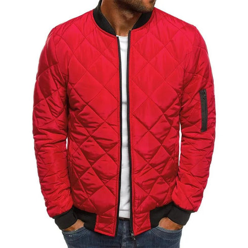 Men's Solid Color Cotton-Padded Jacket - Thick, Winter-Warm, Casual Style - Warms Hoodies