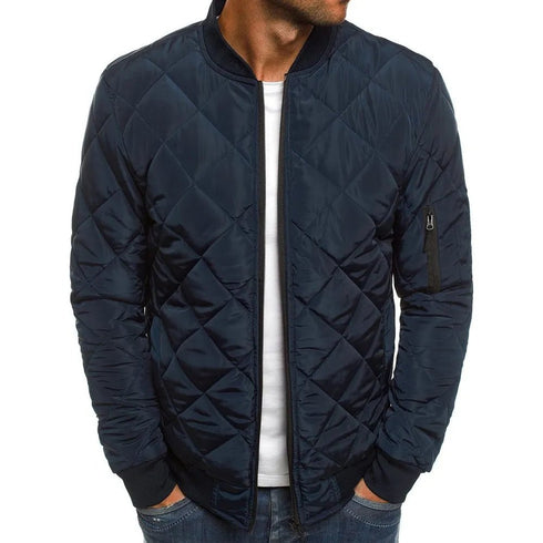 Men's Solid Color Cotton-Padded Jacket - Thick, Winter-Warm, Casual Style - Warms Hoodies