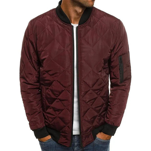 Men's Solid Color Cotton-Padded Jacket - Thick, Winter-Warm, Casual Style - Warms Hoodies