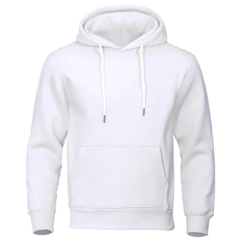 Men’s Solid Color Fleece Hoodies: Warm, Breathable Pullovers for Casual Streetwear Fashion - Warms Hoodies