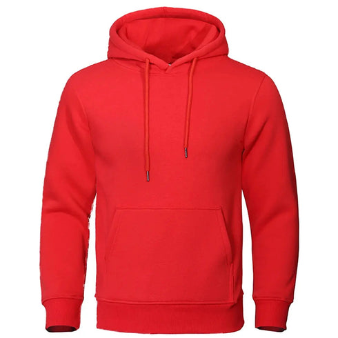 Men’s Solid Color Fleece Hoodies: Warm, Breathable Pullovers for Casual Streetwear Fashion - Warms Hoodies