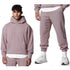 Men's Thick Cotton Training Sets Hoodie Casual Sports Pullover Hooded 2-piece Top with Pants Sweatshirts - Warms Hoodies