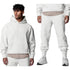 Men's Thick Cotton Training Sets Hoodie Casual Sports Pullover Hooded 2-piece Top with Pants Sweatshirts - Warms Hoodies
