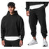 Men's Thick Cotton Training Sets Hoodie Casual Sports Pullover Hooded 2-piece Top with Pants Sweatshirts - Warms Hoodies