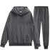 Men’s Two-Piece Solid Color Hoodie and Pants Set - Premium Casual Sportswear Tracksuit - Warms Hoodies