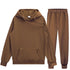 Men’s Two-Piece Solid Color Hoodie and Pants Set - Premium Casual Sportswear Tracksuit - Warms Hoodies