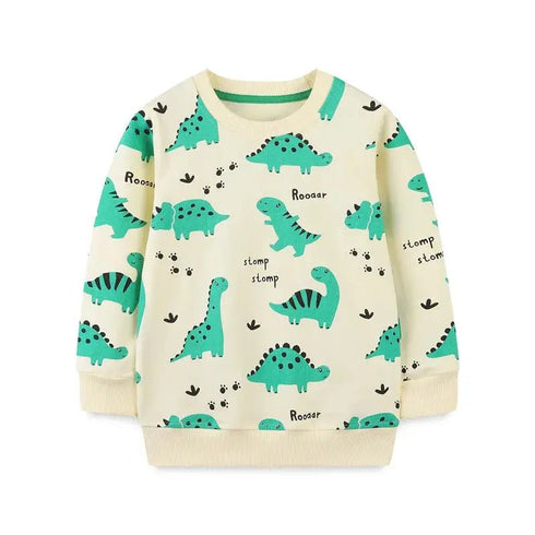 Newly Launched Jumping Meters Kids’ Hoodies: Premium Cotton Sweatshirts with Dinosaur Prints - Warms Hoodies